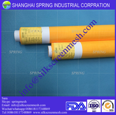 China 150T-34um(380mesh)Yellow woven monofilament fabric/Polyester Screen Printing Mesh supplier