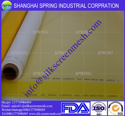 China Yellow and white DPP polyester silk screen printing mesh with 15-420mesh/inch supplier