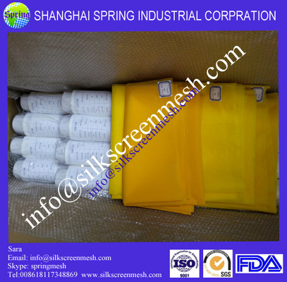 High-quality Polyester Screen Printing Mesh for T-shirts China Supplier DPP64,55um white/yellow