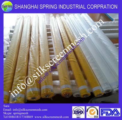 polyester silk screen printing mesh 43T,55um white/yellow monofilament mesh manufacturers