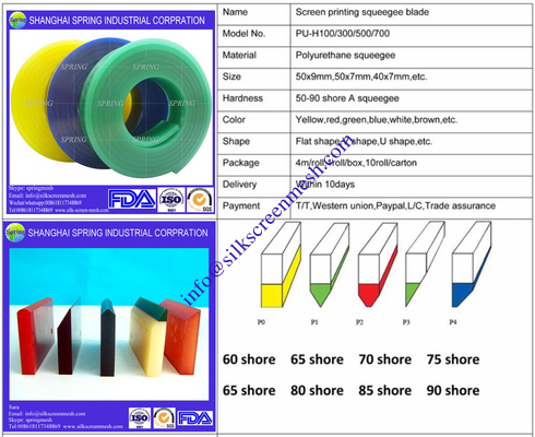 Double bevelled edge screen printing rubber squeegee blade/Squeegee