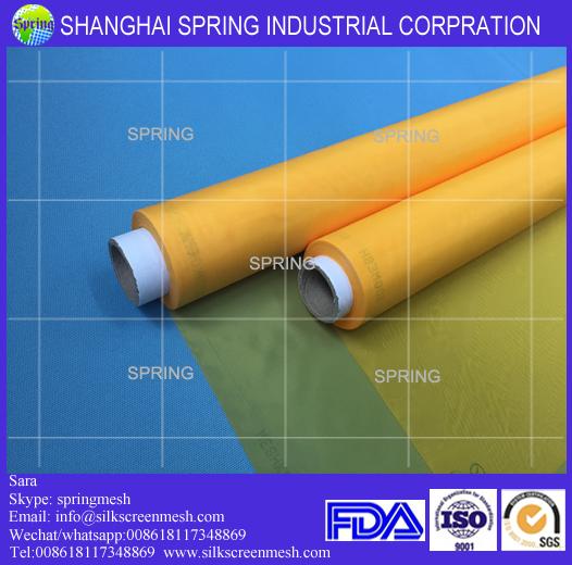 Top manufacturer polyester screen printing mesh 53T/Yellow or White/Polyester screen printing mesh