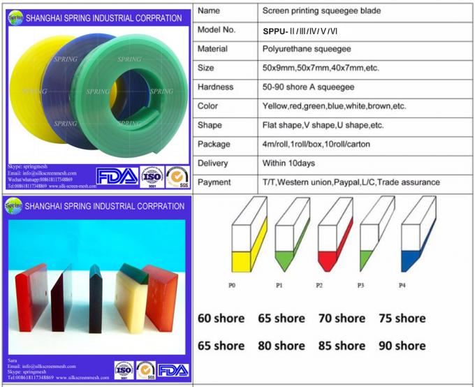 Screen Printing squeegee Rubber/Polyurethane Squeegee Blade/PU Squeegee Blade for Silk Screen