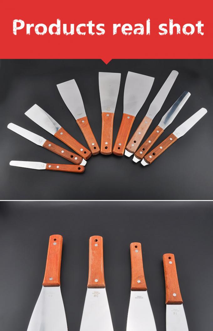 Stainless steel 8 inch belt boring oil knife (wood handle) ink knife knives paint knife paint coating knife mixing