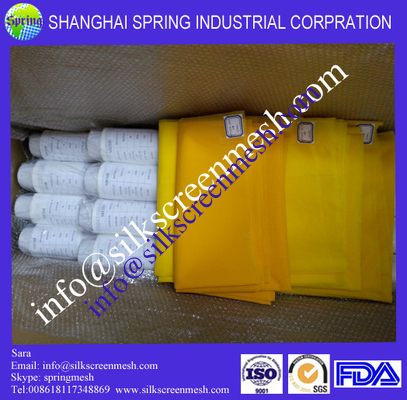 High-quality Polyester Screen Printing Mesh for T-shirts China Supplier DPP64,55um white/yellow