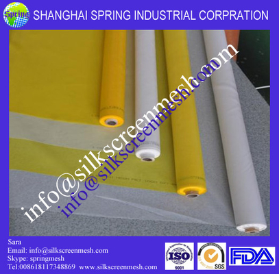 bolting cloth(7T-200T) manufacturer/best mesh/silk screen printing 43t mesh count,55um,width3.7m white/yellow