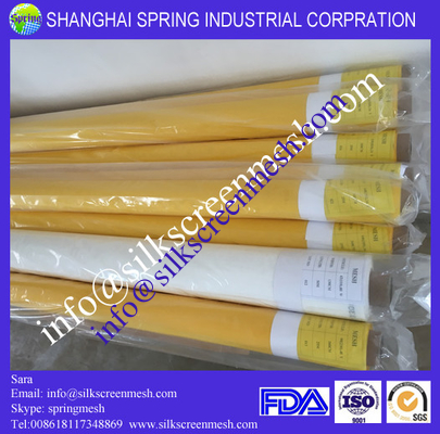 monofilament polyester screen fabric plain weave printing mesh 7t-200t white/yellow