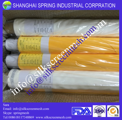 monofilament polyester screen fabric plain weave printing mesh 7t-200t white/yellow