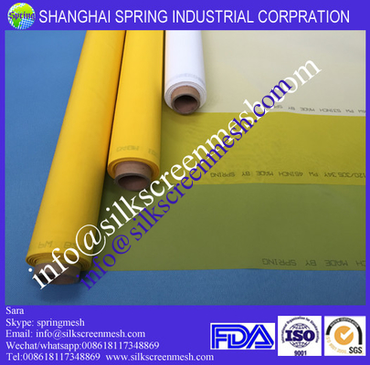 screenprinting mesh 90T white/yellow 100% monofilament polyester mesh