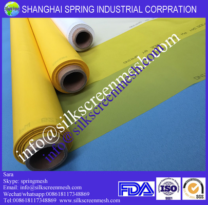 100% polyester monofilament screen printing mesh 72T white/yellow 55 micro silk screen mesh