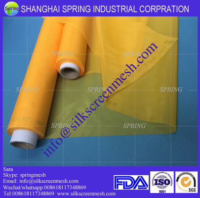 White/Yellow 32T-55PW 100% Monofilament Polyester Screen Printing Mesh Fabric/Screen Printing Mesh