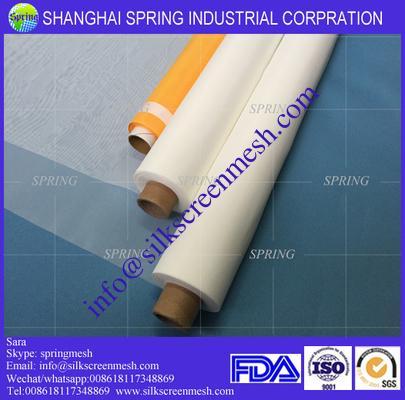 White/Yellow 32T-55PW 100% Monofilament Polyester Screen Printing Mesh Fabric/Screen Printing Mesh