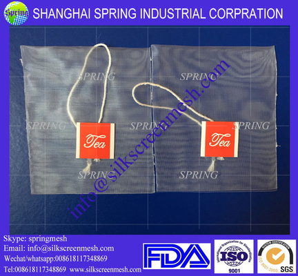 chemical industry Hanging under the blown away soaking 160 micron nylon tea bag filter mesh/filter bags