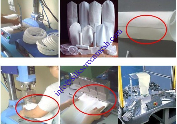 Ultrasonic welding machine for liquid filter bags
