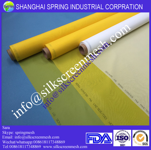 screen printing fabric mesh 68T white/yellow polyester printing mesh for screen printing