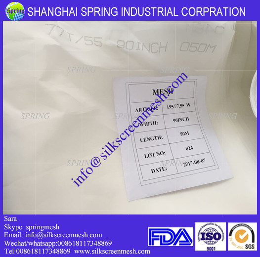 DPP77/145" white or yellow polyester screen printing mesh, filter mesh