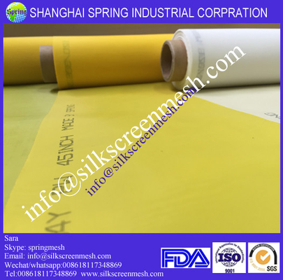 polyester monofilament plain mesh 120T white/yellow for color designs printing silk screen printing